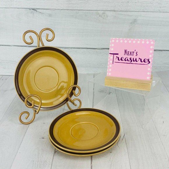 La Mesa By Japan Other - LA MESA By Japan Brown Daisy Saucer Plates Set 3